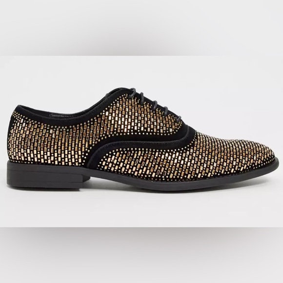 ASOS Other - ASOS DESIGN-Wide fit dress up shoes in black velvet and all over studs.Size 11